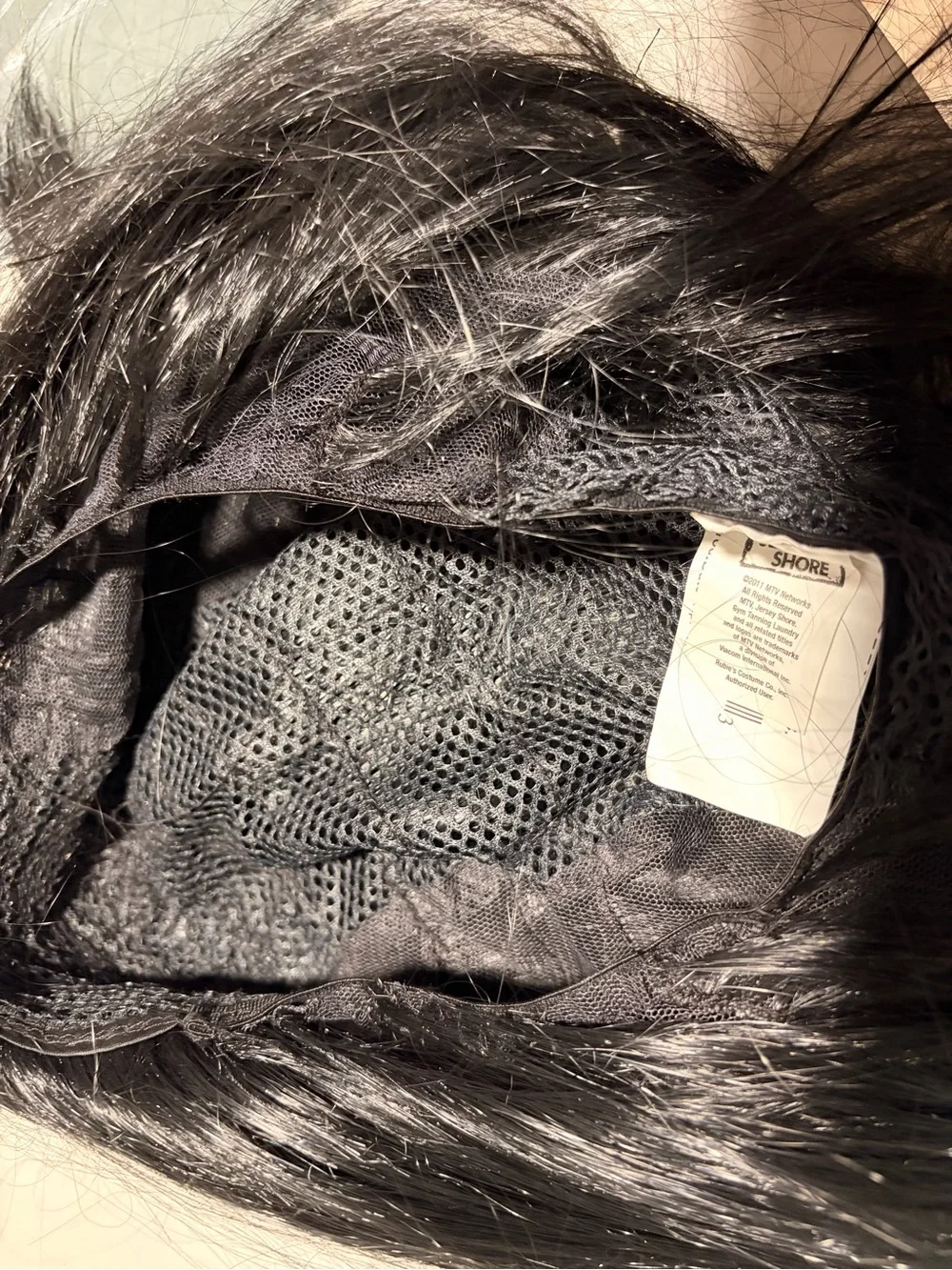 Straight black long wig